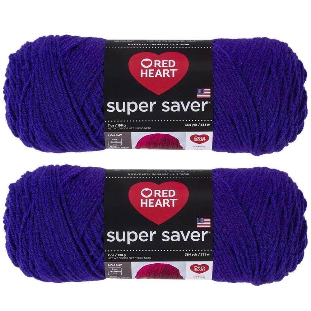 Bulk Buy: Red Heart Super Saver (2-Pack) (Amethyst, 7 oz Each Skein)