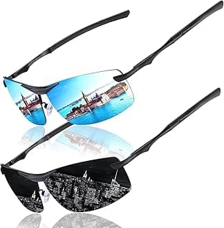 Sunglasses Mens Womens Polarised Pilot Classic Vintage Style Ultralight Metal frame Glasses Shades Driving Fishing UV protection