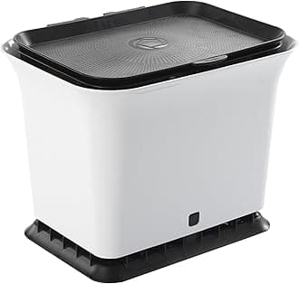 Full Circle Fresh Air Odor-Free Kitchen Compost Bin, Black and White