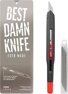 VViViD Best Damn Knife - Heavy Duty Precise Utility Blade, Sturdy Safety Lock, and 10 Replacement Blades
