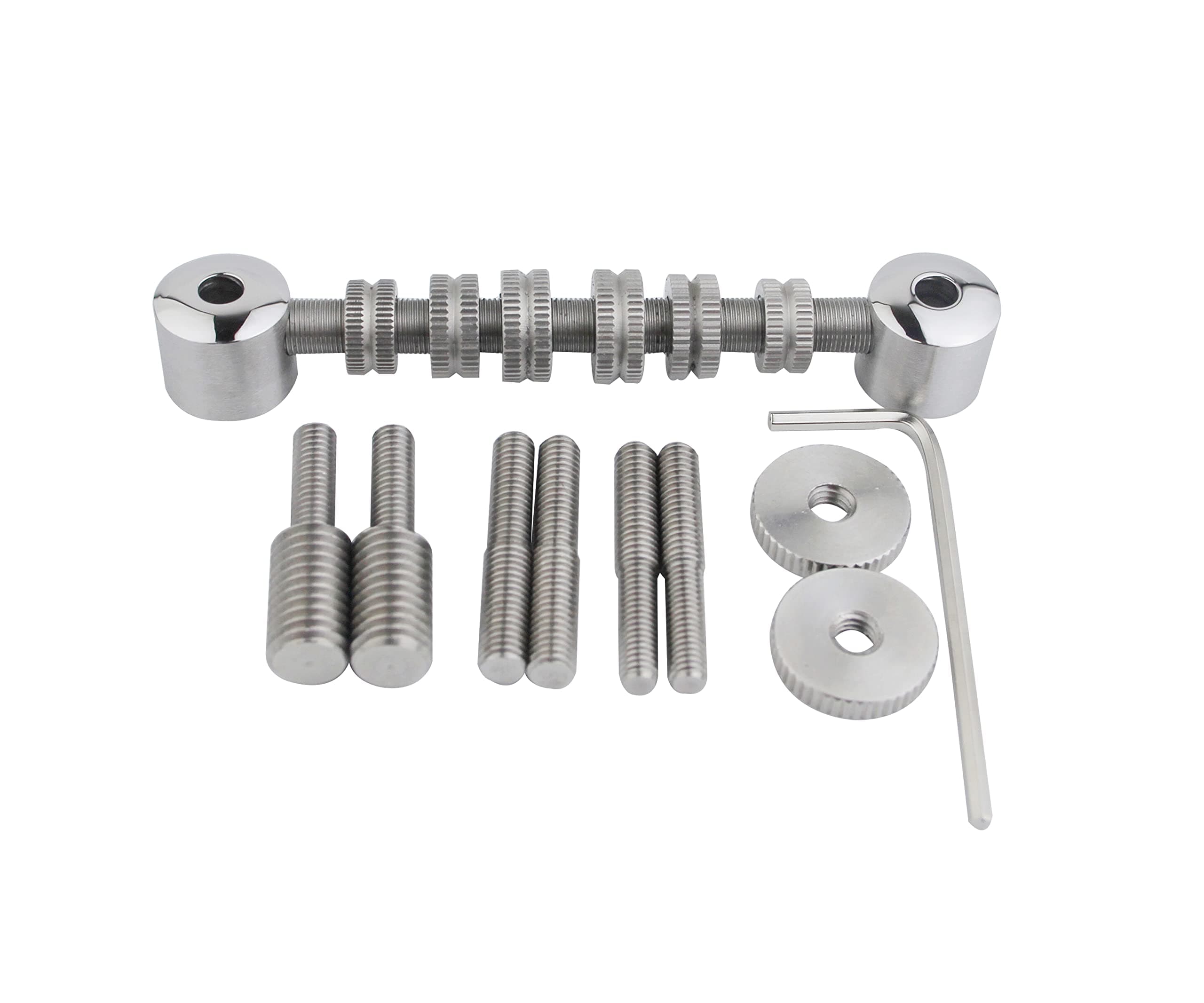 Guyker Stainless Steel Space Control Adjustable Roller Guitar Bridge Electric Guitar Replacement, Chrome