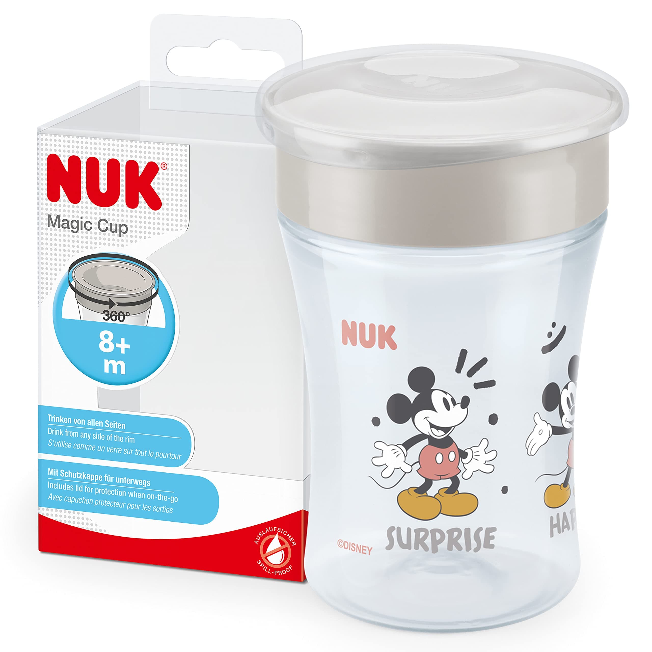 Magic Cup Sippy Cup | 360° Anti-Spill Rim | 8+ Months | Leak-Proof & BPA-Free | 230 ml | Disney Mickey Mouse