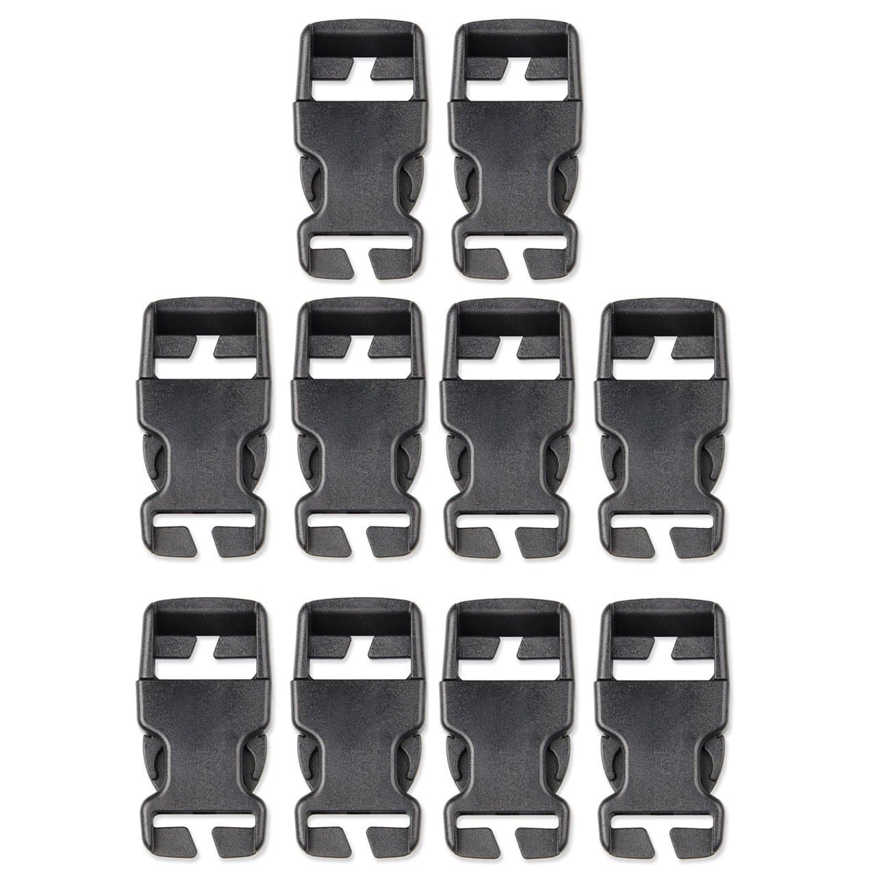 DYZD Plastic Buckle Repair Kit Quick Release Buckles No Sewing Required for Backpack Bag (10pcs Black,25 mm)