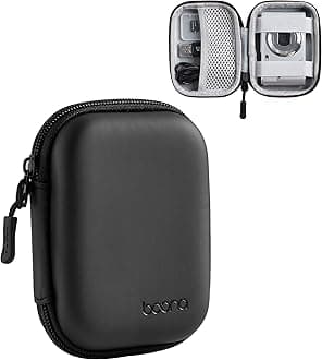 Digital Camera Case Compatible with CAMKORY/for Kodak PIXPRO FZ45/FZ55/for Lecran/for VAHOIALD/for Canon IXUS 285 HS, Small Travel Cameras Storage Holder for Accessories SD Card (Pu-Black)