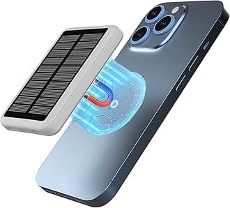 Solar Wireless Magnetic Power Bank 10000mAh, Portable Charger with Solar Panel, Strong Magnet, 22.5W Fast Charging, Solar Charging in All Type of Weather, Compatible with iPhone 14/13/12