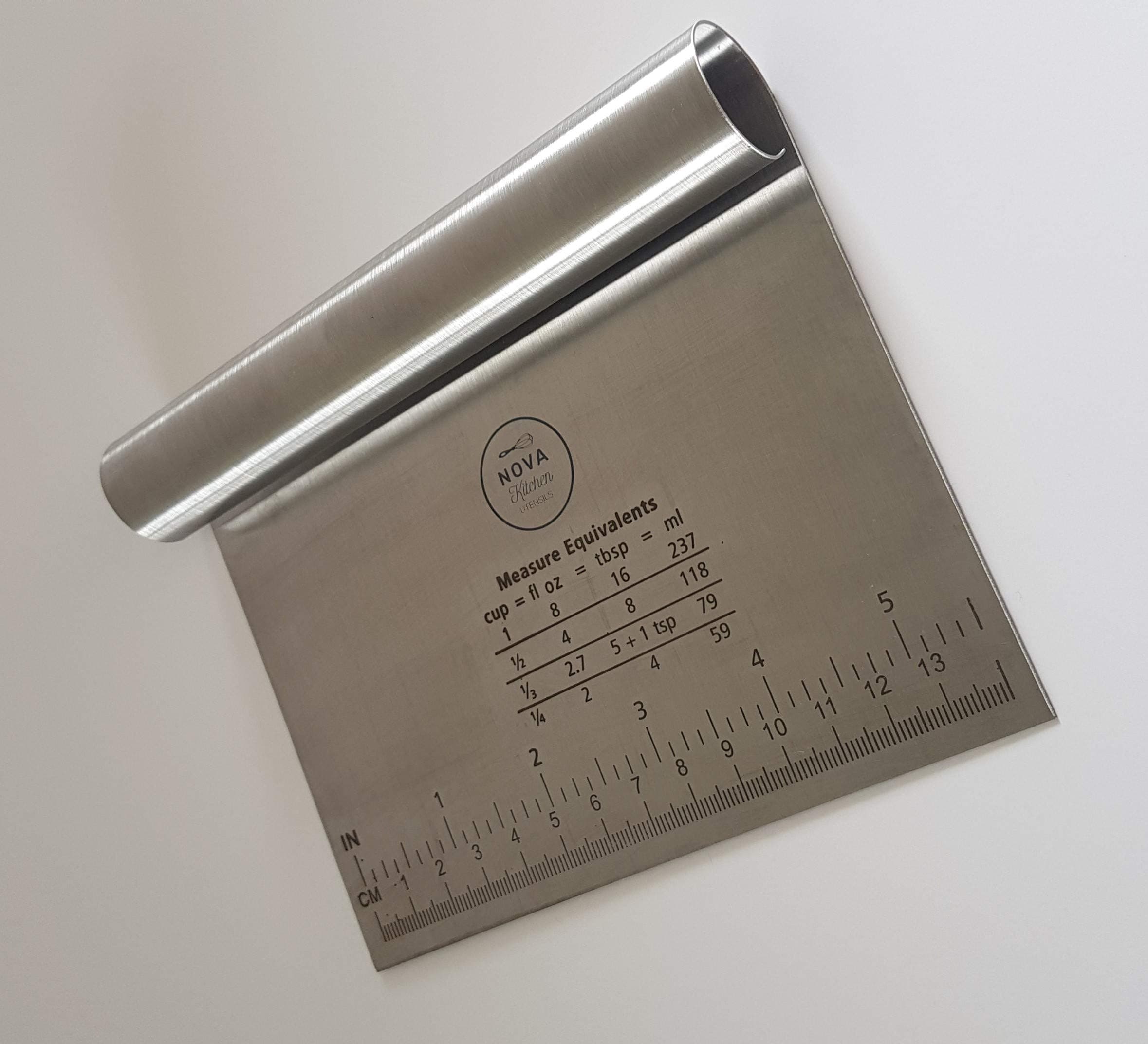 Nova Kitchen Utensils Dough Scraper 6 Inches x 4 Inches | Pastry, Pizza And Pie Cutter | Premium Baking tool | Multi-purpose Kitchen Accessories |