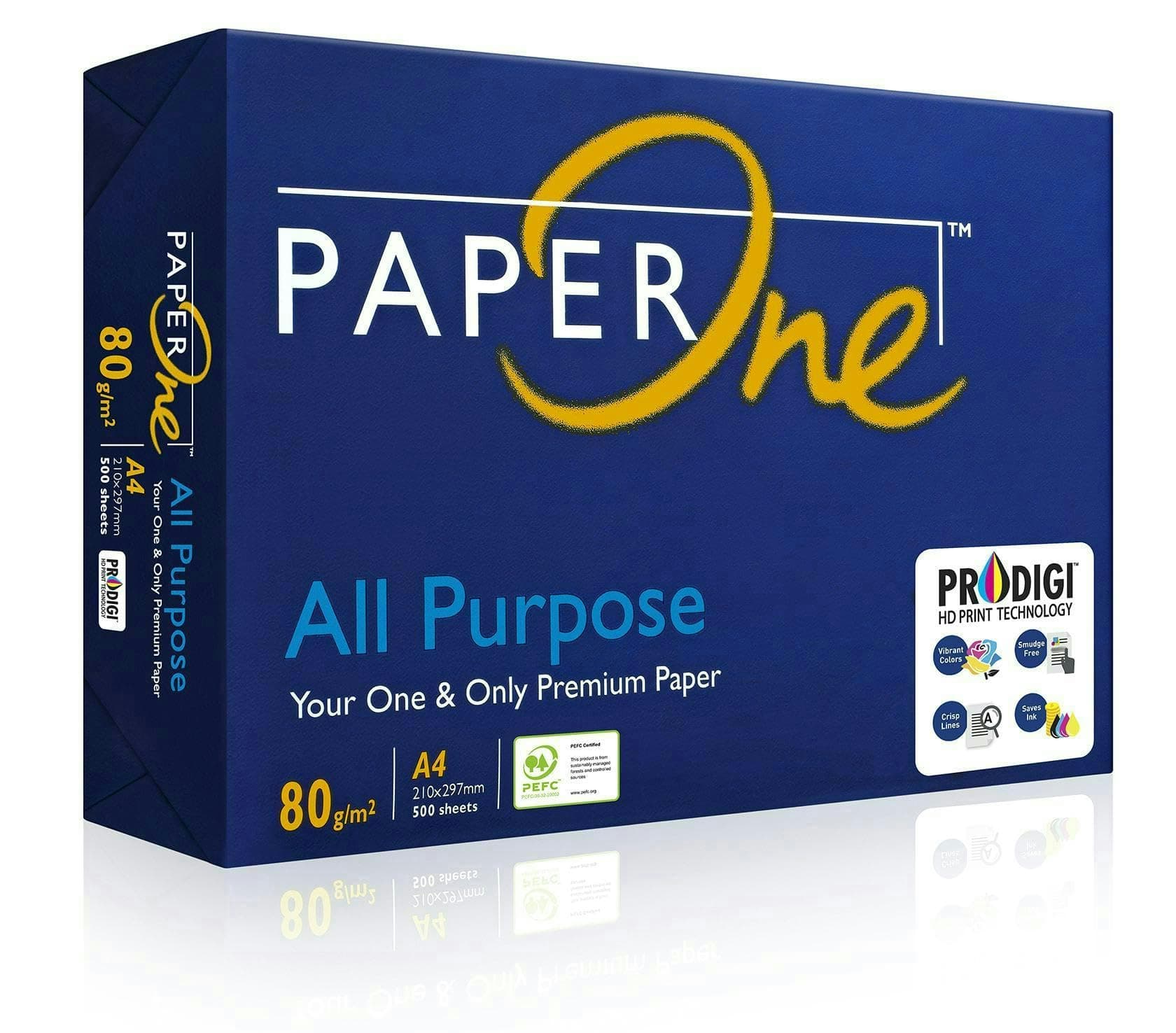 PaperOne All Purpose Premium Copy Paper, 80 GSM, A4 Size, 500 sheets ream