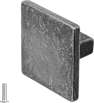 Decoranddecor Calla Square Cabinet Knob Door Pull Handle Kitchen Cupboard Furniture Drawer (1 Pack, Antique Silver)