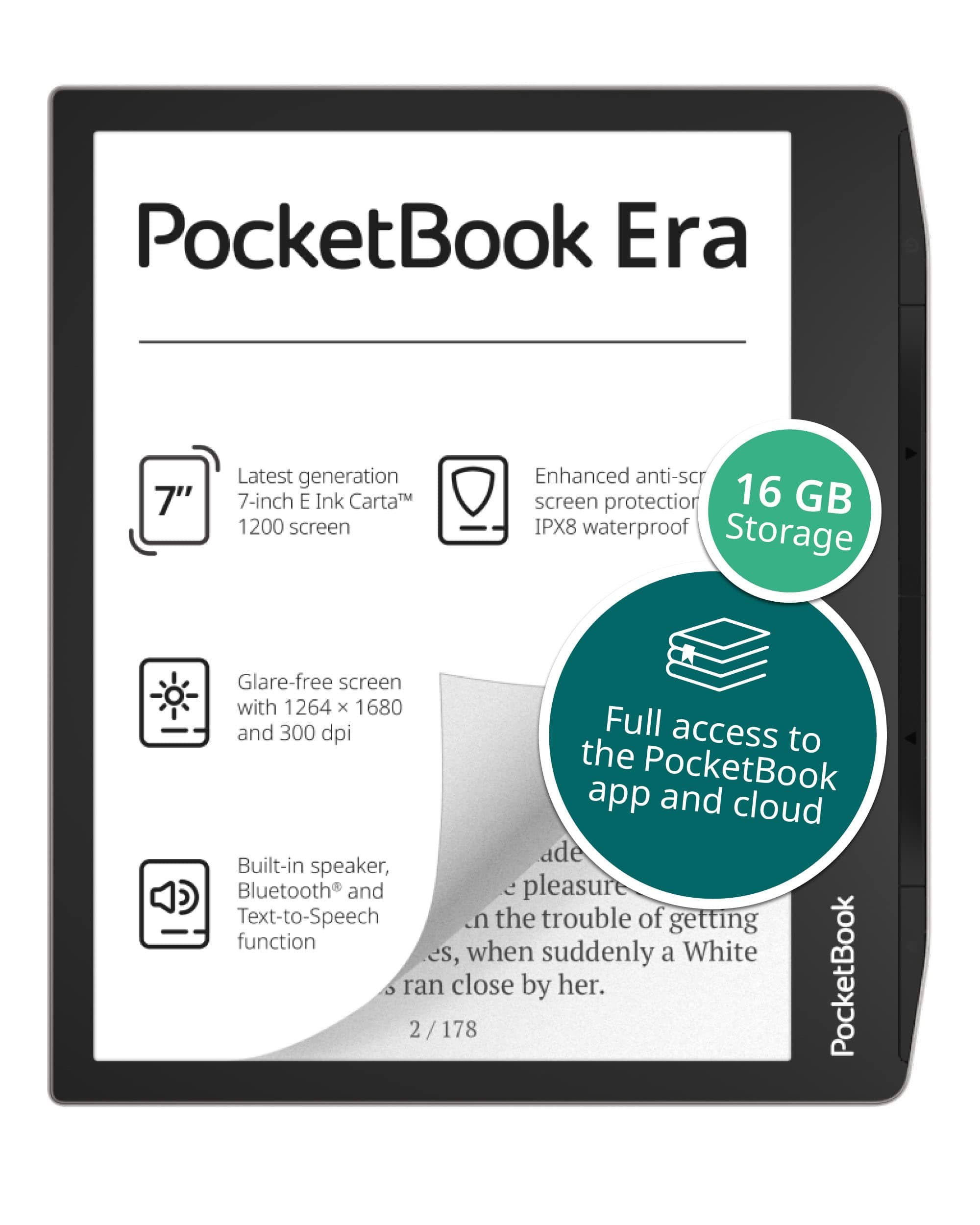 PocketBook 700 Era Silver ebook reader Touchscreen 16 GB Black Silver