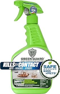 Green Guard Pest Control Spray - Indoor & Outdoor Killer of Ants, Roaches, Spiders & Other Crawling Insects, Safe Around Children & Pets, Plant-Based, Pleasant Scent (Peppermint Hit, 32oz)