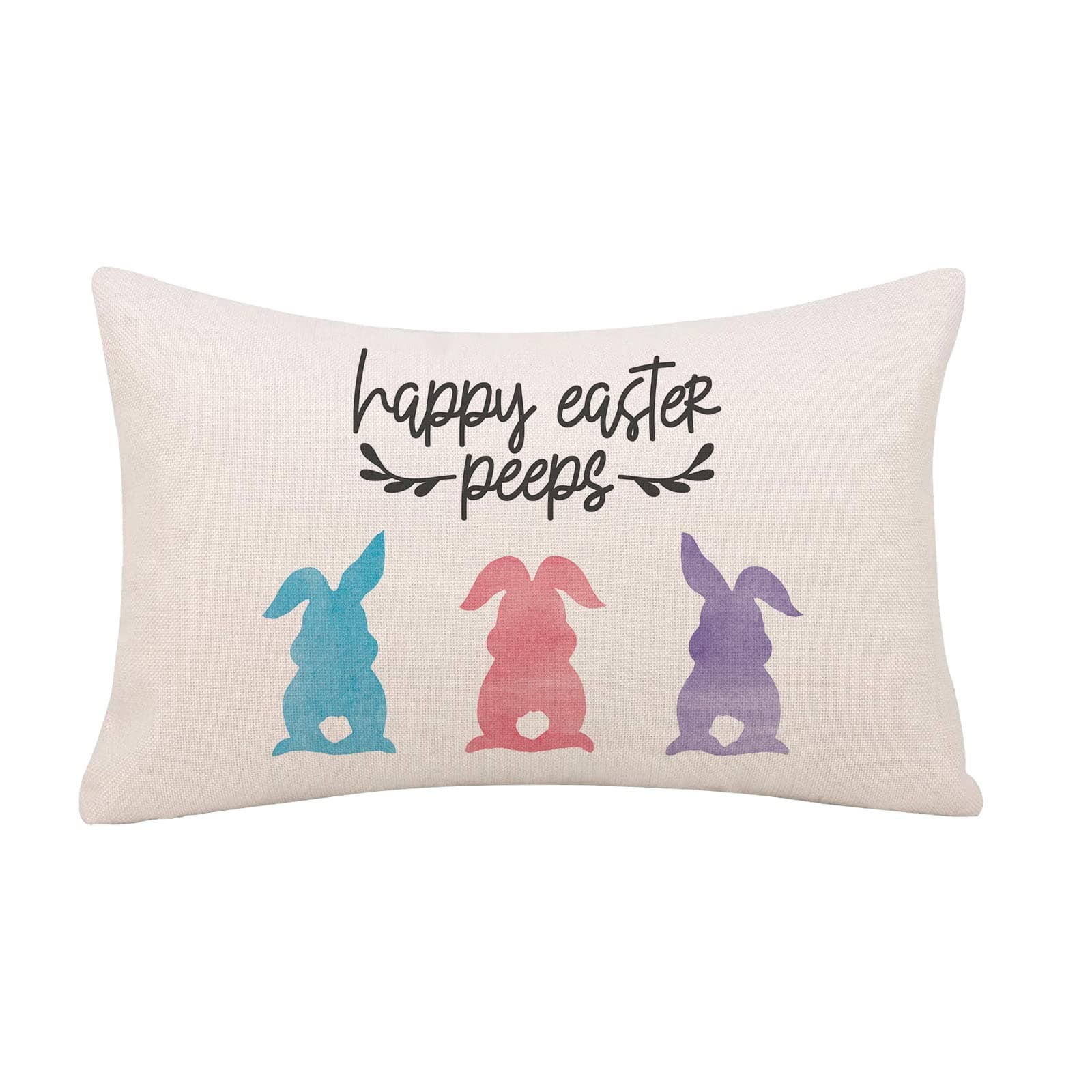 Easter Pillow Covers 12x20 Inch Rubbit Bunny Cute Throw Pillowcase Home Sofa Bedroom Decor Cushion Case Spring Seasonal Farmhouse Decorations
