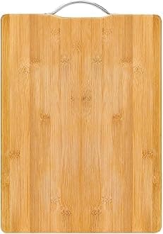 MOMENT Bamboo Cutting Board, Wooden Kitchen Cutting Boards with Handle for Chopping Meat, Vegetables, Fruits, Cheese, Meal Prep and Serving, 36x26x2cm