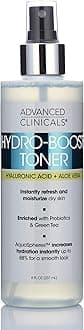 Advanced Clinicals Hyaluronic Acid & Aloe Facial Toner Skin Care Hydrating Mist W/Natural Extracts to Restore Soft, Smooth, Firm Skin - Non-Greasy Face Mist Serum for Rejuvenating Dry Skin, 8 Fl Oz