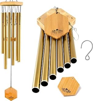 UpBlend Outdoors Wind Chimes for Outside - 29" Bronze Wind Chime Outdoor, Zen Garden Chimes for Outdoors, Tin Windchime, Decor Windchimes for Mom, Grandma, Gifts for Her