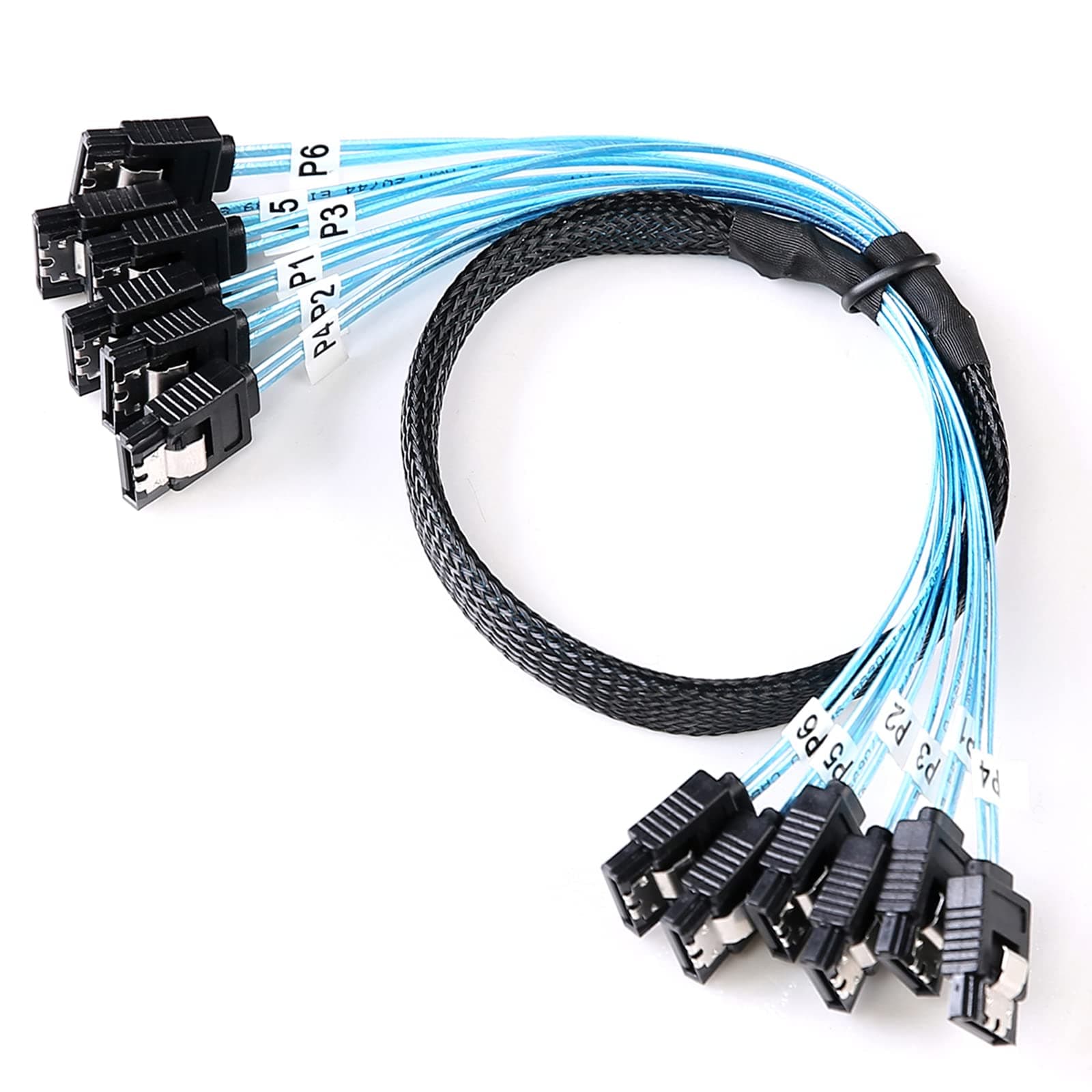 SATA-III Cable 0.5M 6pcs/set 6Gbps-Sata HDD-SSD Data Cable SAS Cable for Bitcoin Computer Server CD DVD Drive RAID (1.6ft)