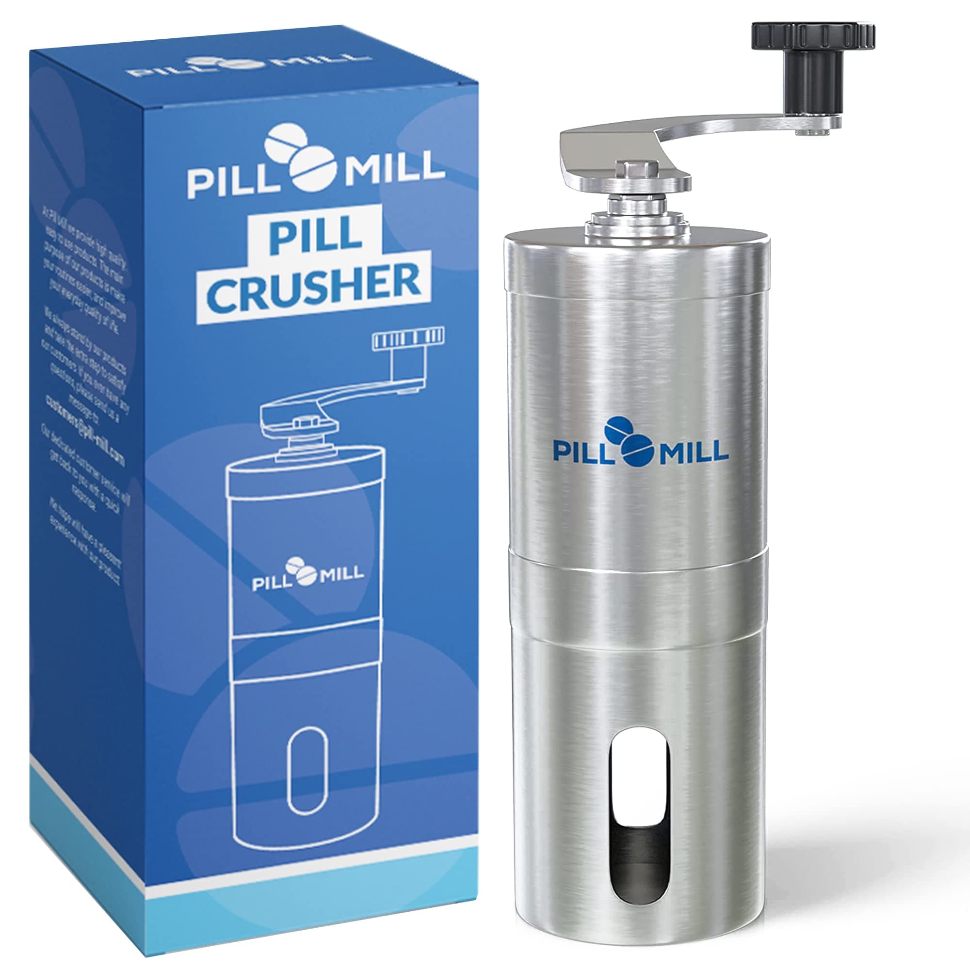 Pill Mill Pill Crusher - Metal Medicinal Grinder to Grind Multiple Tablets into Fine Powder-Perfect Tablet Pulverizer for Travel-Ideal for Tubular Nutrition Pets and Kids Easy Medicine Intake