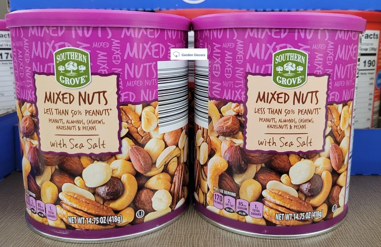 Southern Grove Mixed Nuts Less Than 50% Peanuts with Sea Salt 14.75oz 418g (Two Cans)