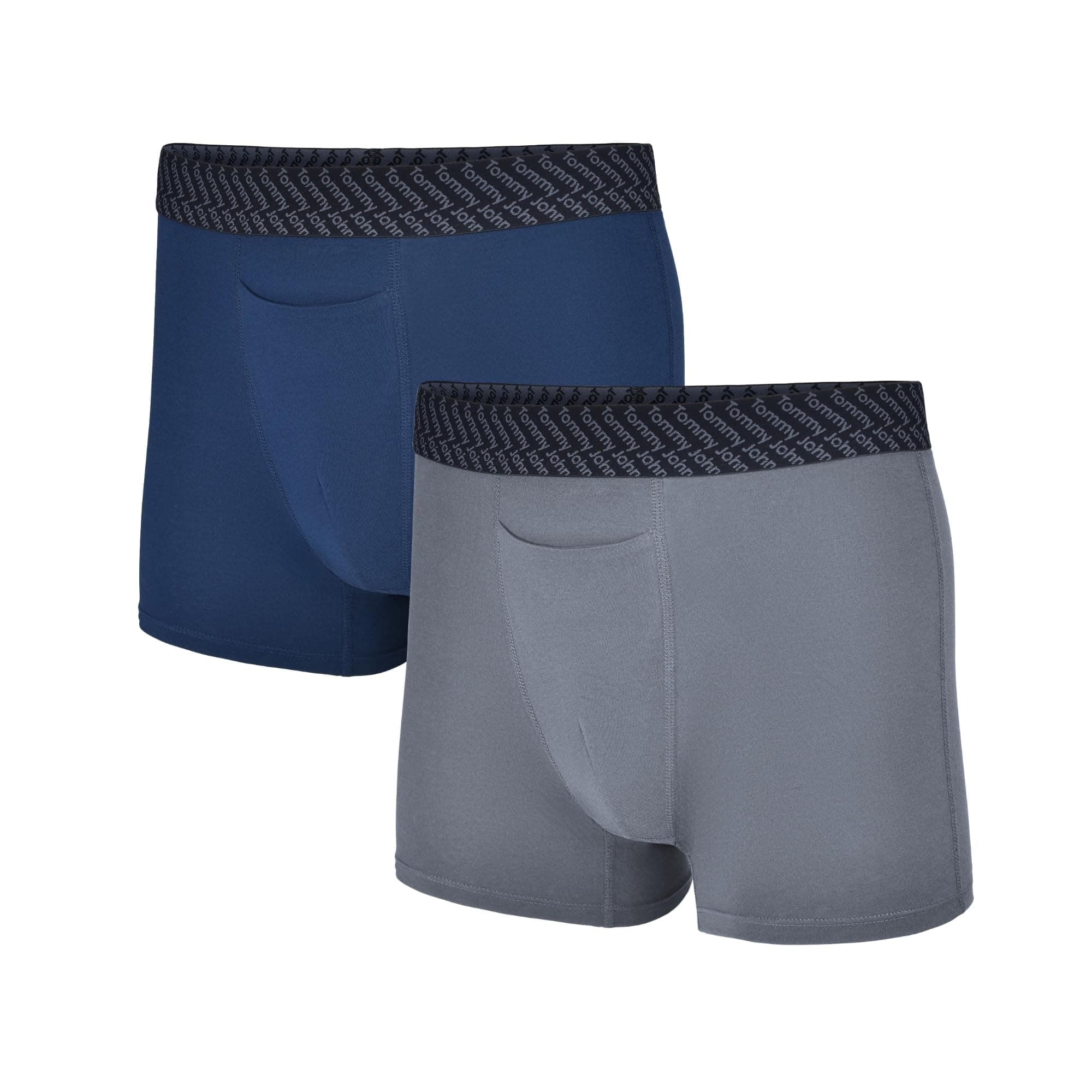 Tommy JohnMen’s Trunk 4” Underwear - Cotton Basics Boxers with Supportive Contour Pouch -Naturally Breathable Stretch Fabric
