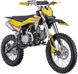 X-PRO X9 125cc Dirt Bike Adults Pit Bike 125 Pitbike,Big 17"/14" Tires! (Yellow)