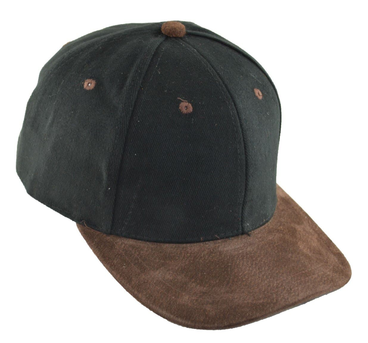 G Men's Polo Style Adjustable Cotton Baseball Cap with Suede Bill Black Brown