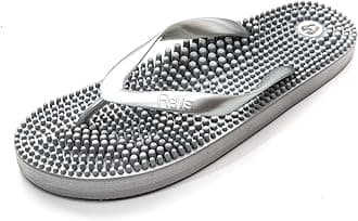 Reflexology Massage Flip Flops - for Men and Women - Massage Footbed and Natural Therapy - Stimulated Pressure Points, Boosts Health and Wellbeing - Sophisticated Design, Classic Look