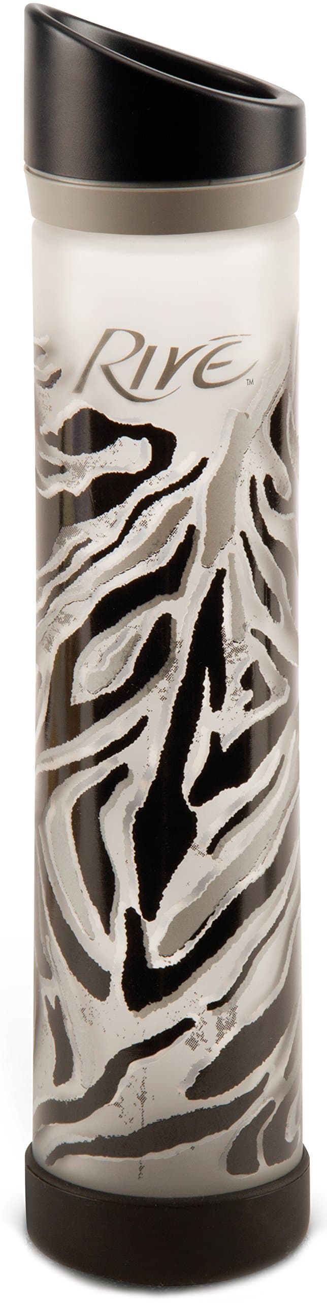 Rive Savoy Glass Water Bottle, Zebra, 16-Ounce