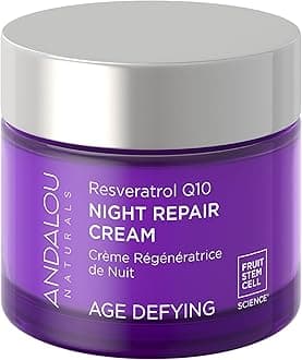Andalou Resveratrol Q10 Nightrepair Cream, 1.70 Ounce (Pack of 1), Purple