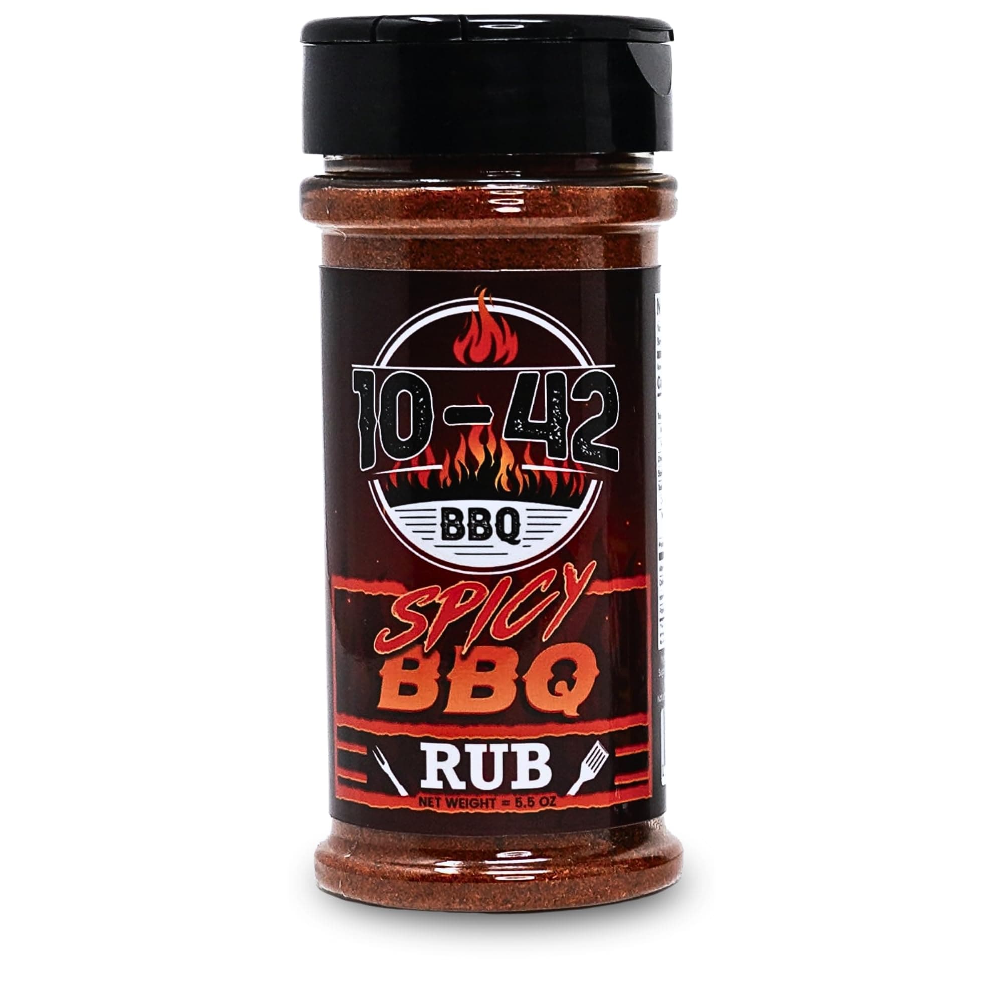 - 10-42 Spicy BBQ Rub Seasoning (NO MSG, Low Sodium) - All natural, Hot BBQ Rub | Meat Grilling Spicy Dry Rub | Steak and Beef Seasoning | Prime Rib, Spare Ribs, Butt, Brisket, Pulled Pork, Chicken, Turkey Rub| 5.5 oz