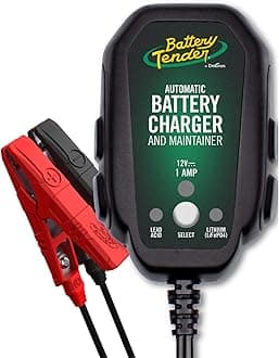Junior 12V, 800mA Battery Charger and Maintainer for Lead Acid and Lithium Batteries - Switchable Battery Charger for Powersports - 022-0199-DL-WH