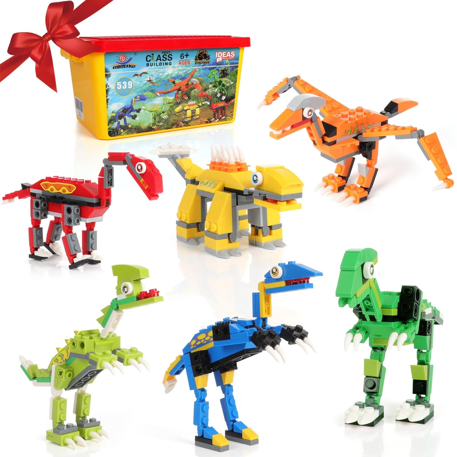 EP EXERCISE N PLAY Dinosaur Building Blocks, Dinosaur Toys，Creative DIY Construction Toys for Boys and Girls Ages 6+ (539 pcs)