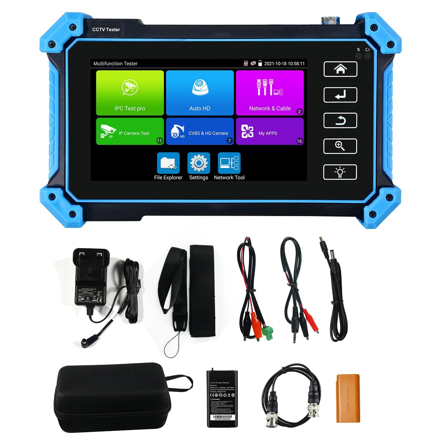 Upgraded 8K IP Camera Tester with PoE, WANLUTECH CCTV Test 8MP CVI TVI AHD Analog 8K IP Camera Test 5.4inch Touchscreen RJ45 Cable TDR Tester RS485 HDMI in VGA in (IPC-5100 Plus)