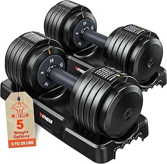 Adjustable Dumbbells Set of 2, 1 Hand Adjustable Weights Dumbbells Set, 5 in 1/10 in 1 Free Dumbbell with Anti-Slip Texture Handle, 25/55/80lb Pair Weight Set For Home Gym Suit both Men and Women