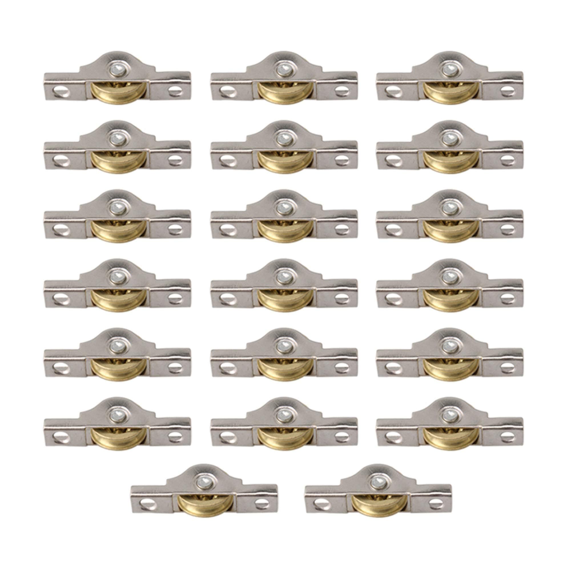 RDEXP Sliding Roller Wheel 20mm Diameter Slotted Wheel for Wardrobes Cabinet Bookcases Door Window Set of 20