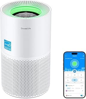 GoveeLife Air Purifiers for Home, Smart Air Purifier for Large Rooms with App & Alexa Control, Detachable Pre-filter, Covers up to 1162ft², Sleep Mode for Pet Hair, Pollen, Dust and Smoke