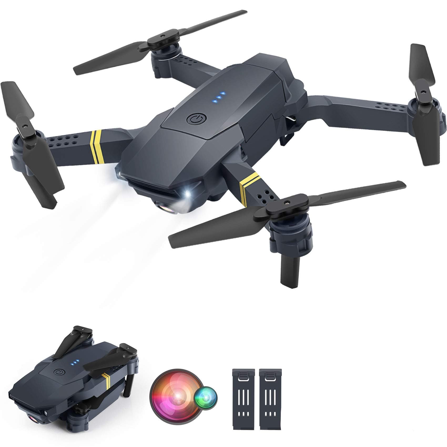 FPV Drone with Camera for Adults, 2.4GHz RC Drone Quadcopter for Beginners, Drone Trainning with Altitude Hold, Gesture and Voice Control, RTF One Key Take Off/Landing