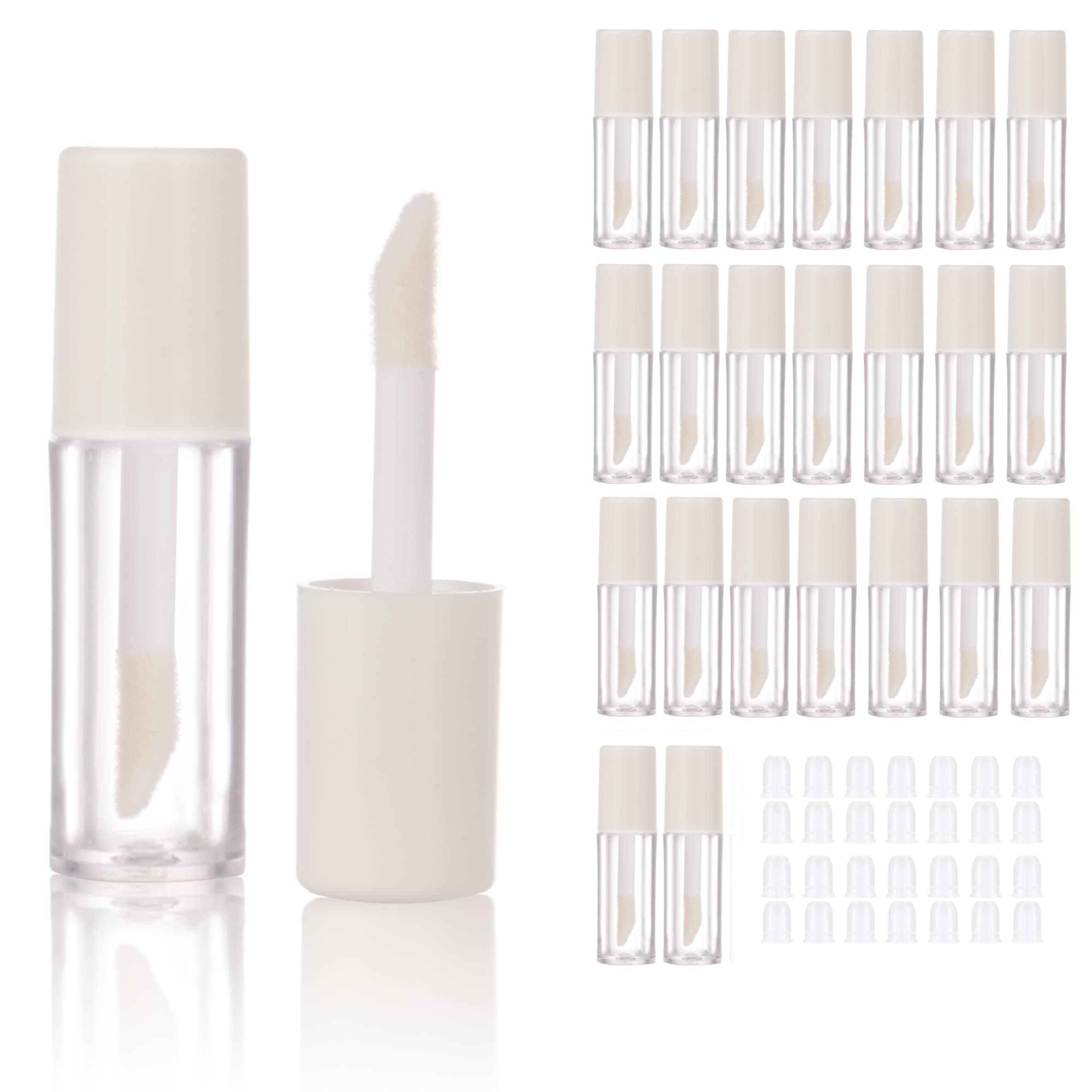 COSIDEA 26pcs Empty White 0.8ml mini lip gloss tubes Sample size lipgloss containers for sample sack lip oil DIY