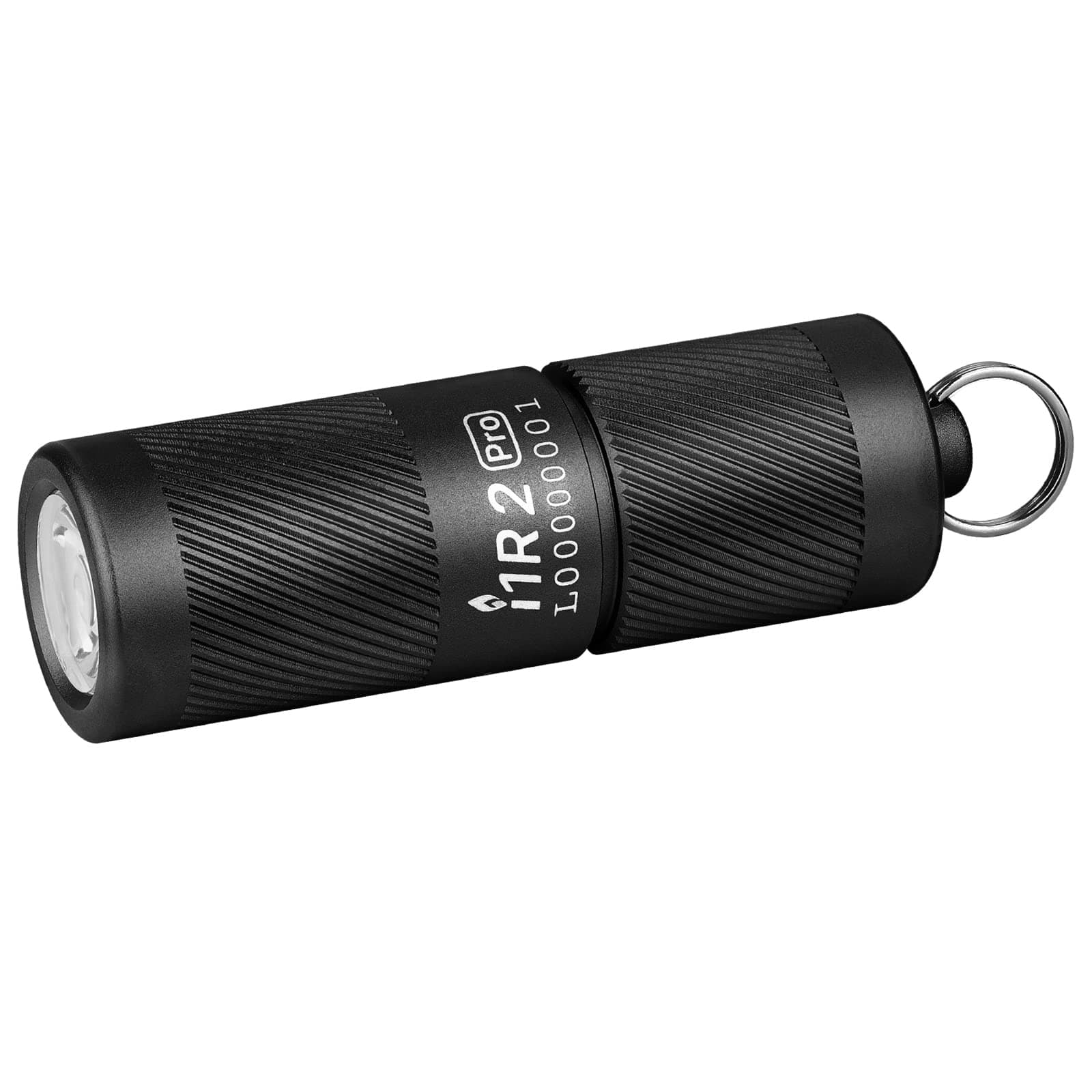 – I1R 2 Pro EOS EDC Keychain Torch 180 Lumens Twist-Switch LED Flashlights Powered by USB Rechargeable Battery, Tiny Pocket Lamp for Hiking or Camping (Black)
