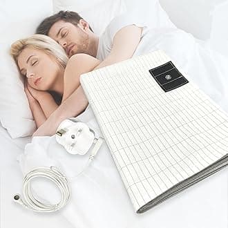 Grounding Bed Sheet, Grounding Mat Earthing UK, Grounding Mat with 10% Silver Fiber & 90% Organic Cotton, Natural Wellness and Healthy Earth Energy Mat (Queen-153×203cm)