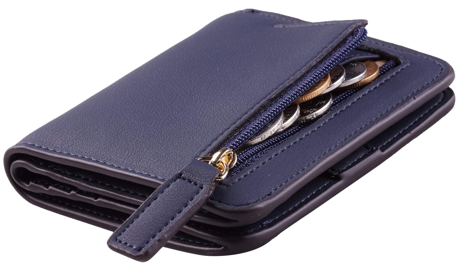 NapaWalli Womens Rfid Blocking Small Compact Bifold Luxury Genuine Leather Pocket Wallet Ladies Mini Purse with ID Window