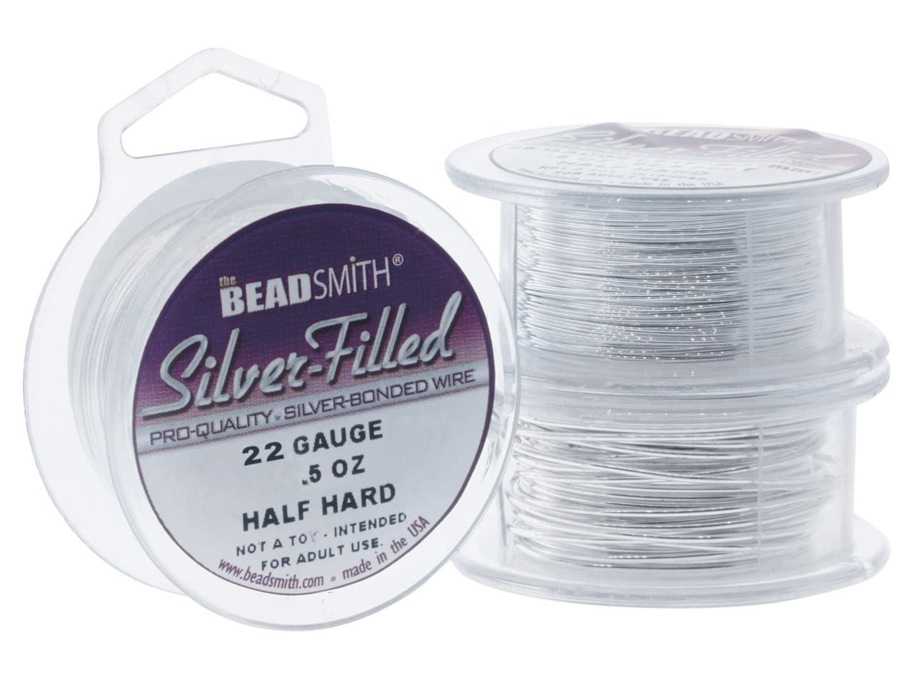 Beadsmith Silver Filled Wire - 22 Gauge Round Half Hard - 0.5oz (15.6 Feet)