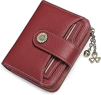 SENDEFNWomen's Small Purse, Women's Genuine Leather, with Coin Compartment, Small Zip Wallet, Card Holder, with RFID Blocker