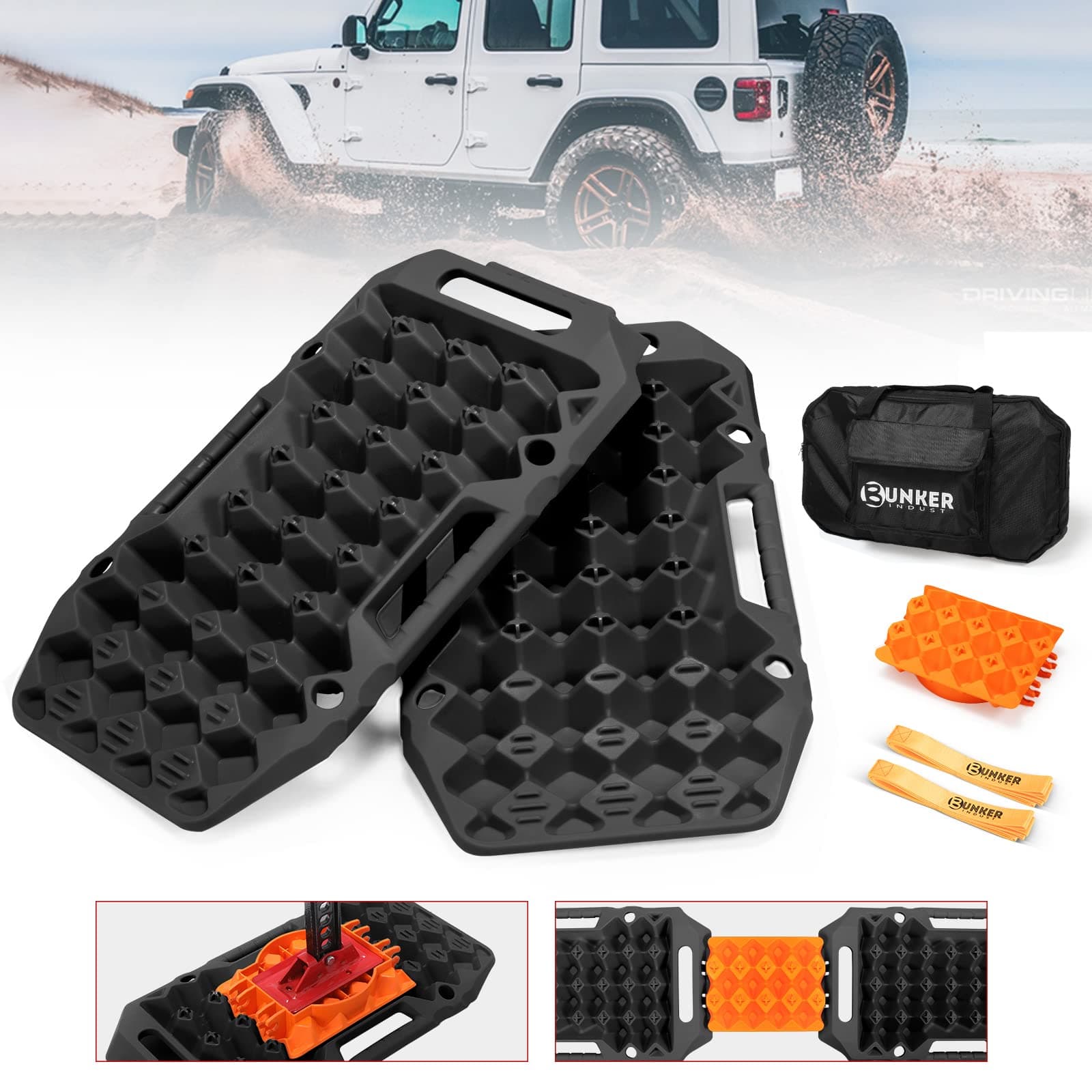 BUNKER INDUST Off-Road Traction Boards with Jack Lift Base