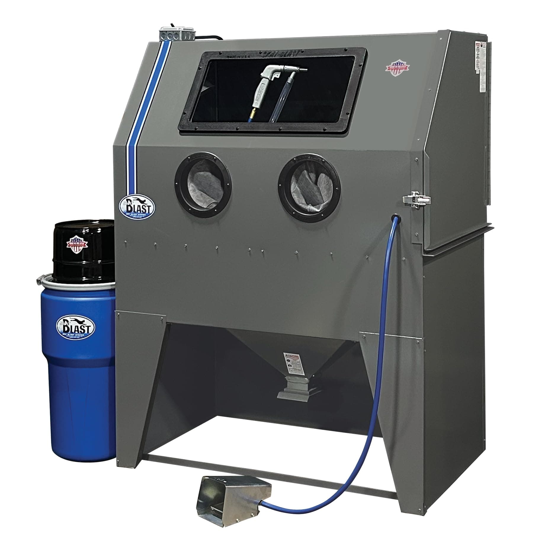 Skat Blast TP Tools USA 2846FP Abrasive Sandblast Sandblasting Cabinet with HEPA Vacuum, 46" W x 28" D x 28" H Work Area, Made in USA