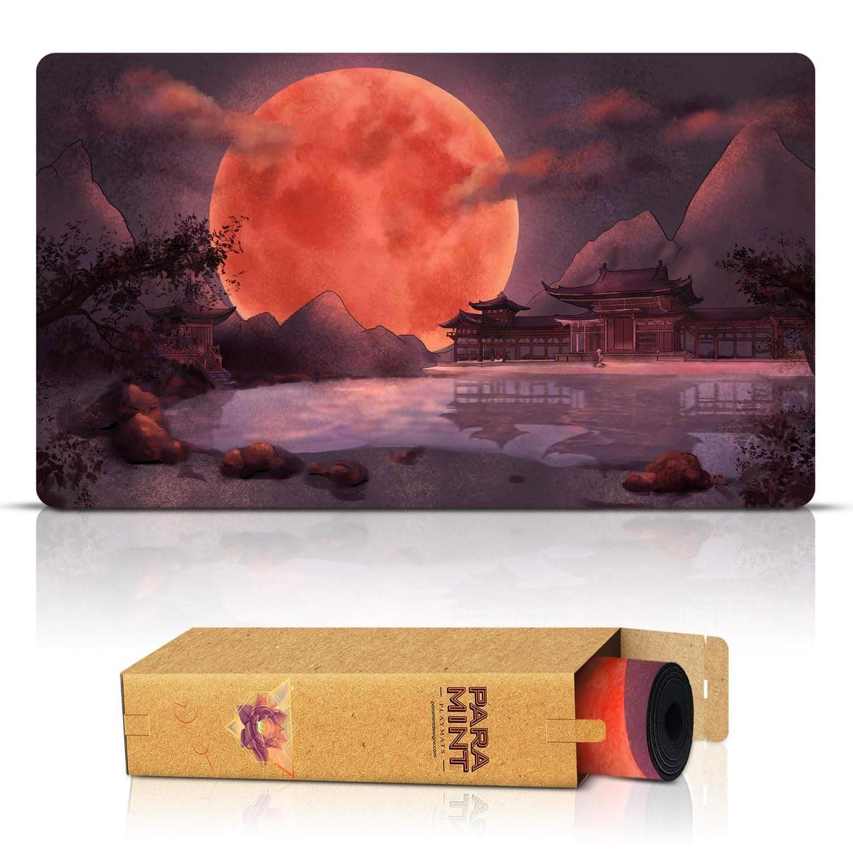 Blood Moon Shinto Temple (Stitched) - MTG Playmat - Compatible with Magic The Gathering Playmat - Play MTG, YuGiOh, TCG - Original Play Mat Art Designs & Accessories
