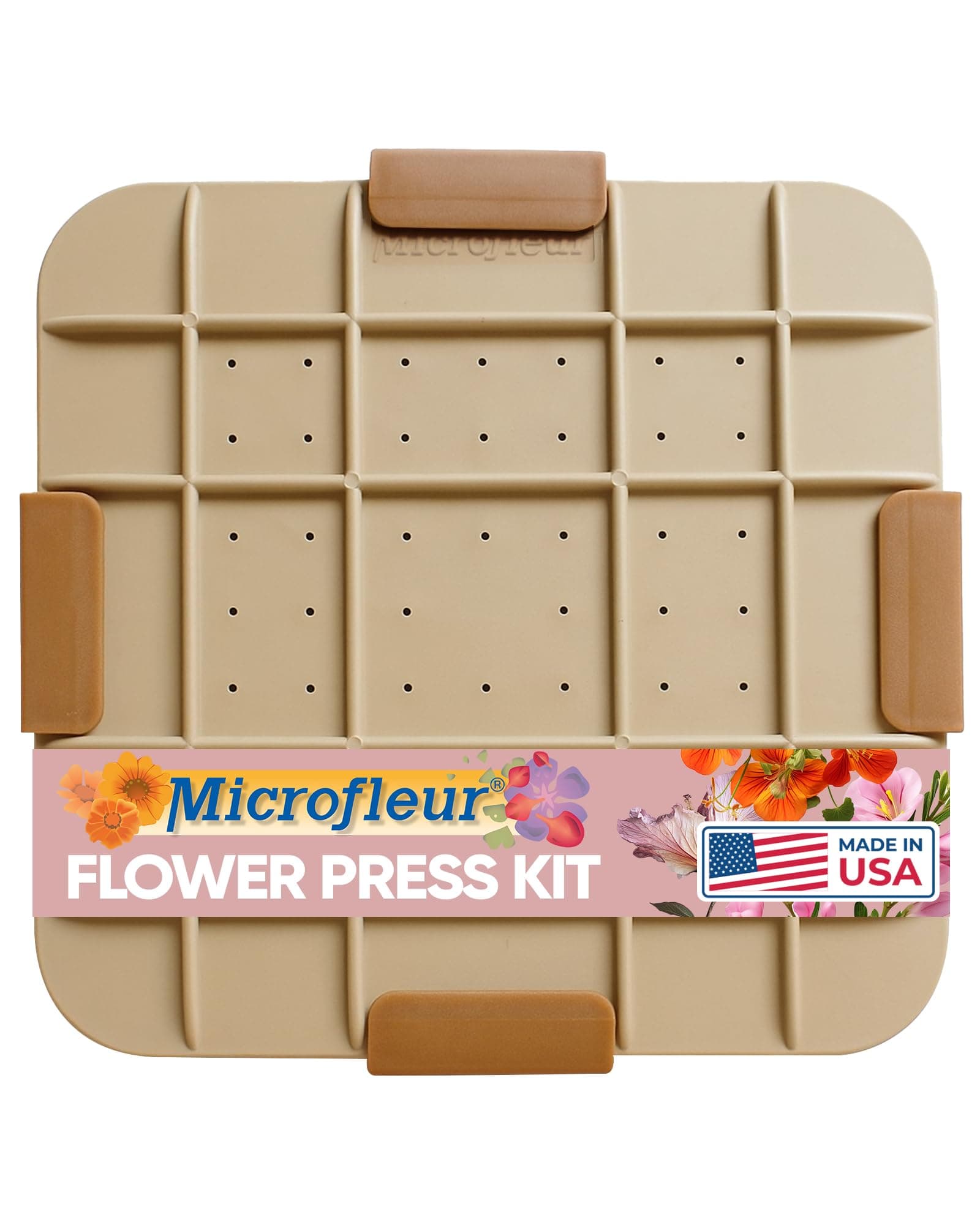 Flower Preservation Press Kit, Portable Quick & Easy for Pressed Flowers, Craft Flower Press Kit, Pressing Dry Bouquet & Leaf, Washable Cloth for Lasting Color Fits Most Microwave, 9" 23 cm