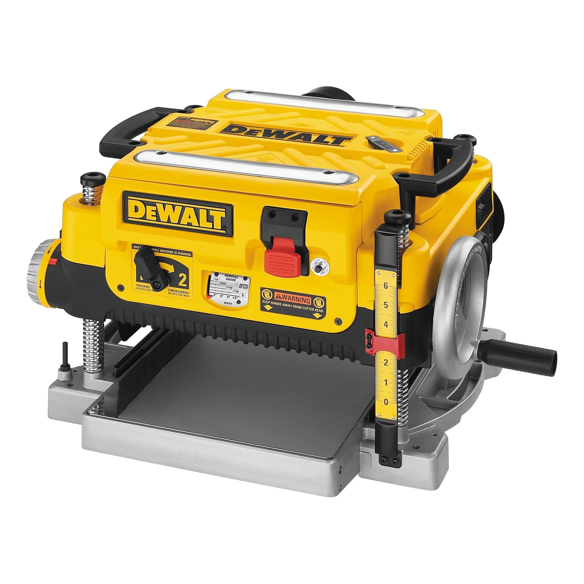 DEWALT Planer, Thickness Planer, 13-Inch, 3 Knife for Larger Cuts, Two Speed 20,000 RPM Motor, Corded (DW735)