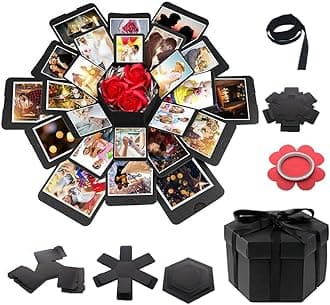 Explosion DIY Gift Set, Exploding Love Box for Couples, Sentimental Gift for Wedding, Birthday Party, Boyfriend, Girlfriend, Scrapbook Style Photo Album, Memory Box
