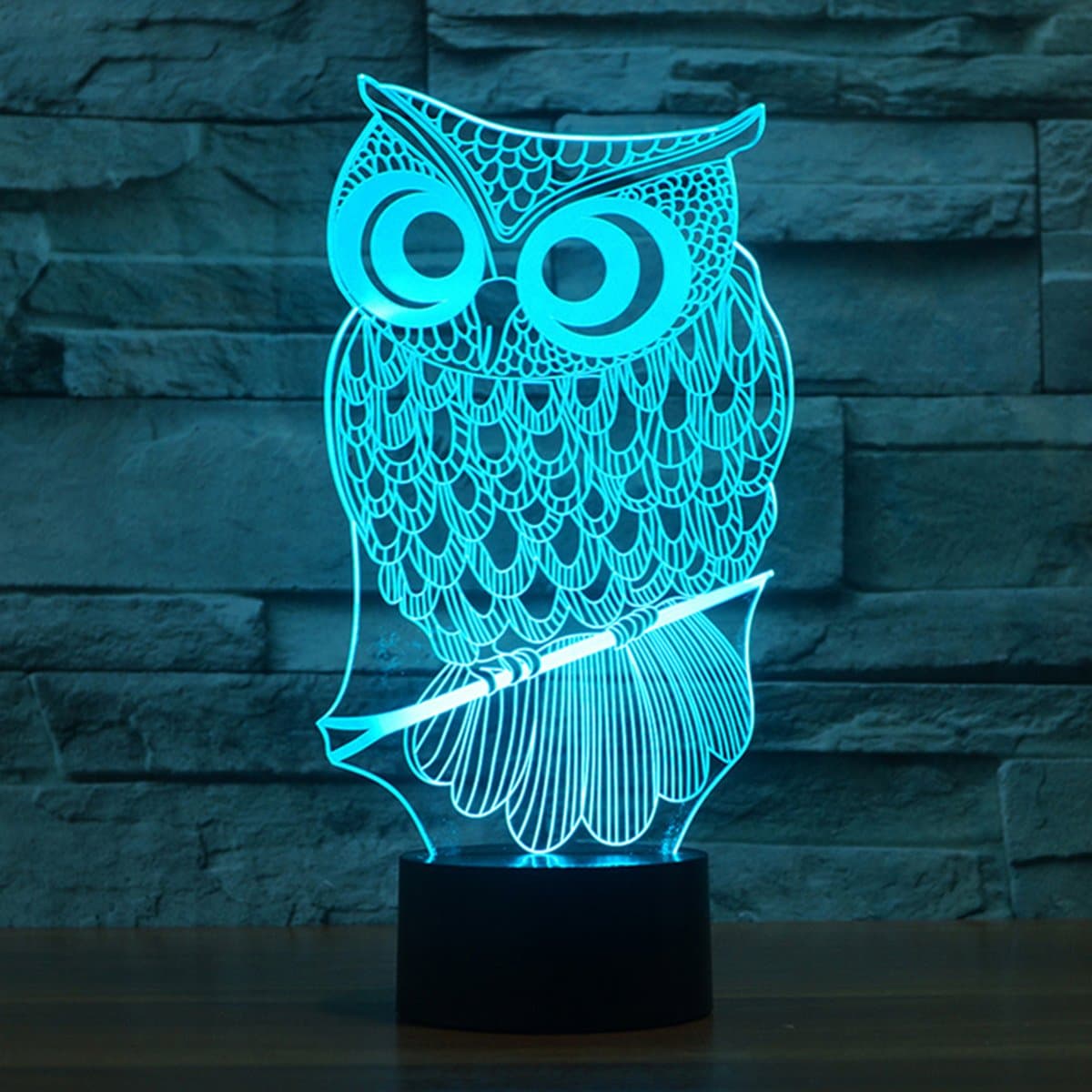 YKLWORLD Owl Night Light 3D Optical Illusion Table Lamp for Kids, USB Switch Touch 7 Color Changing Toys Bed Room Decor Lighting Birthday Gifts for Children Girls Owl Lover