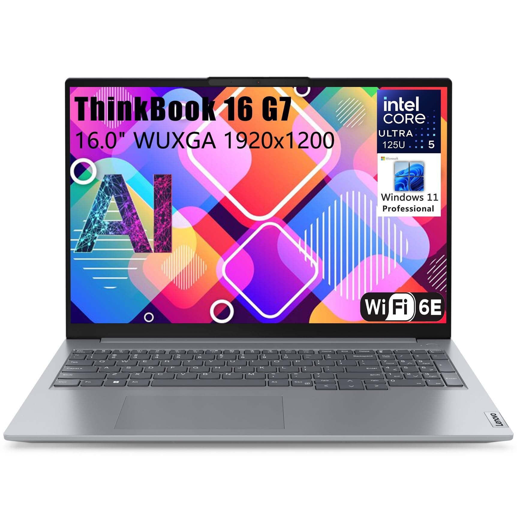 Lenovo Thinkbook 16 G7 Ultra 5 Premium Laptop Computer Intel 12-Core 16" FHD 32GB DDR5 RAM, 2TB PCIe SSD Thunderbolt 4 WiFi 6E RJ45 Win 11 Pro NPU AI Experience Copilot Business Laptop Vent-HEA