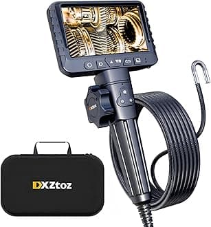 DXZtoz 10FT Articulating Borescope with Light, Two-Way Steering Industrial Endoscope Inspection Camera 0.33in Fiber Optic Snake Camera Waterproof for Electriction Wall Pipeline Inspection